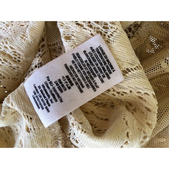 Free People Maisie Tunic Antique Ivory Lace High Neck Sleeveless Blouse Tank Med - Picture 9 of 12